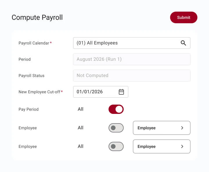 SmartPay payroll processing dashboard
